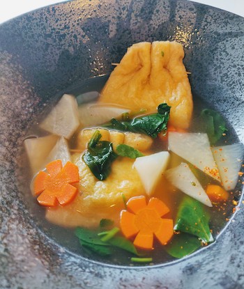 mochi kinchaku in soup